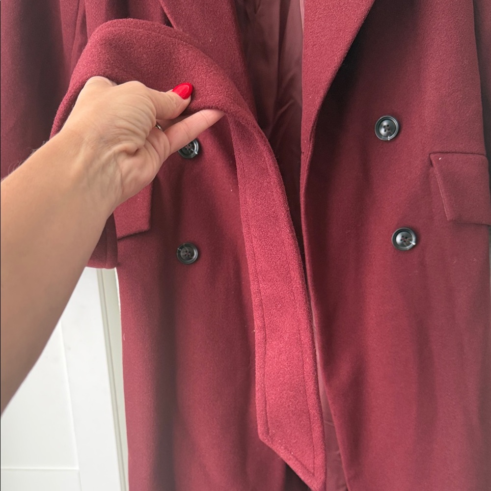 Anwesta Elegant Burgundy Felt Women's Coat Sz 4 NWT - Picture 5 of 12